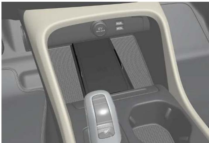 VOLVO XC40 (2024) - Utiliser le chargeur de téléphone par induction\* - 2