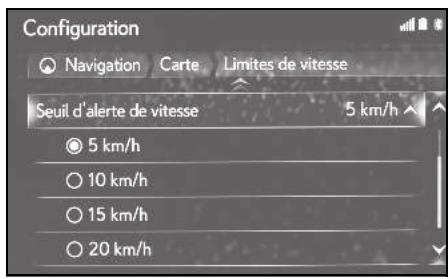 LEXUS UX ZA10 - Système de navigation - Seuil d'avissement de vitesse - 1