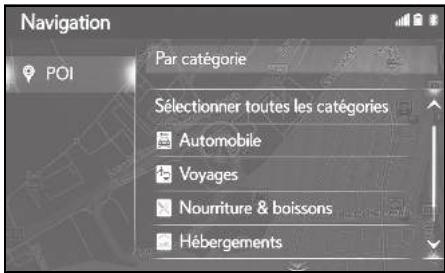 LEXUS UX ZA10 - Système de navigation - Recherche par catégorie - 2