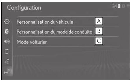 LEXUS UX ZA10 - Système de navigation - Écran des réglages du véhicule - 1