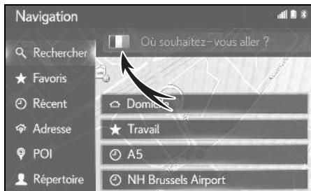 LEXUS UX ZA10 - Système de navigation - Définition d'un pays comme zone de recherche - 1