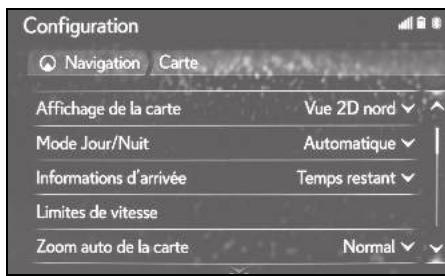 LEXUS UX ZA10 - Système de navigation - Affichage de l'écran des paramètres de carte - 1