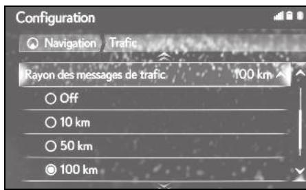 LEXUS UX ZA10 - Système de navigation - Paramétrage du filtre de rayon - 1