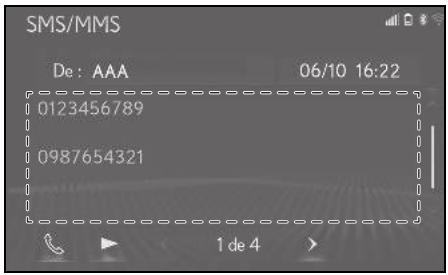 LEXUS UX ZA10 - Système de navigation - Appel vers l'expéditeur du message - 2