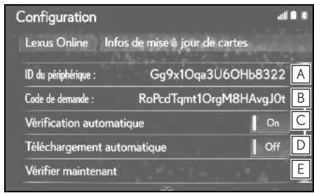 LEXUS UX ZA10 - Système de navigation - Informations et réglages de mise à jour de la carte - 1