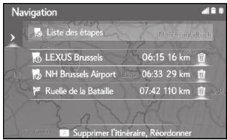 LEXUS UX ZA10 - Système de navigation - Réorganisation des étapes - 1