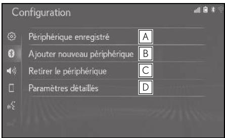 LEXUS UX ZA10 - Système de navigation - Écran de configuration bluetooth® - 1