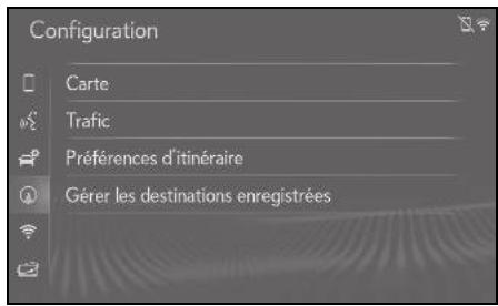 LEXUS UX ZA10 - Système de navigation - Affichage de l'écran de gestion des destinations enregistrées - 1