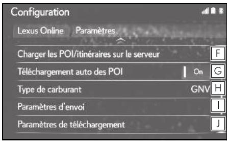 LEXUS UX ZA10 - Système de navigation - Écran des paramètres des services connectés - 2