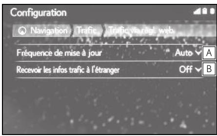 LEXUS UX ZA10 - Système de navigation - Paramétrage de la réception des messages d'informations routières via internet - 1