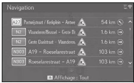 LEXUS UX ZA10 - Système de navigation - Écran des messages d'informations routières - 2
