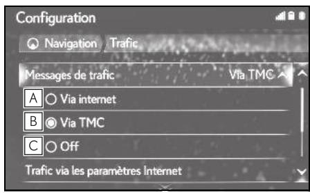 LEXUS UX ZA10 - Système de navigation - Méthode de réception des messages d'informations routières - 1