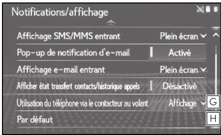 LEXUS UX ZA10 - Système de navigation - Écran des réglages de l'affichage/des notifications - 2