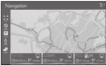 LEXUS UX ZA10 - Système de navigation - Démarrage du guidage d'itinéraire - 2