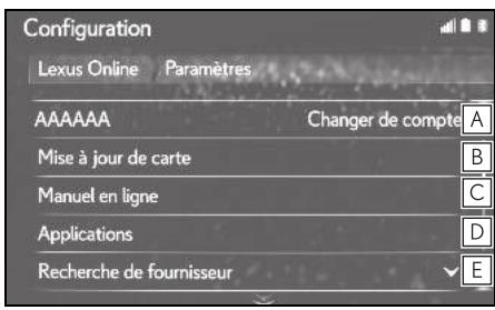 LEXUS UX ZA10 - Système de navigation - Écran des paramètres des services connectés - 1