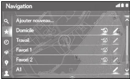 LEXUS UX ZA10 - Système de navigation - Recherche dans la liste des favoris - 1