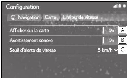 LEXUS UX ZA10 - Système de navigation - Limitations de vitesse - 1