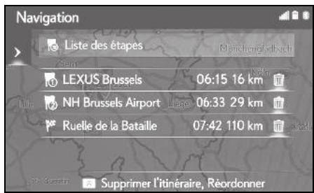 LEXUS UX ZA10 - Système de navigation - Suppression des étapes et destinations - 3