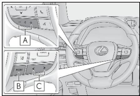 LEXUS UX ZA10 - Système de navigation - Fonctionnement du contacteur au volant - 1