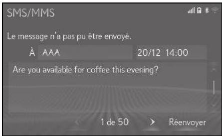 LEXUS UX ZA10 - Système de navigation - Consultation des messages envoyés - 1