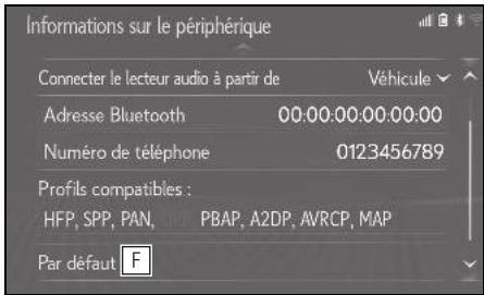LEXUS UX ZA10 - Système de navigation - Modification des informations relatives à l'appareil bluetooth® - 3