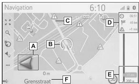Navigation 6:10 A B C D 08:51 +45 km +1 m 0 m Grensstraat F E 200 m
