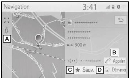 Navigation 3:41 A B Appeler C ★ Sauv. D ▼ Démarrer
