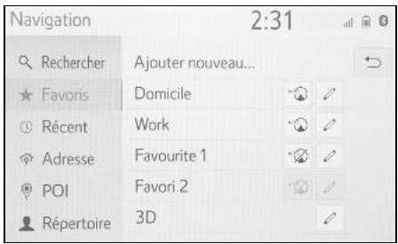 Navigation 2:31 Rechercher Ajouter nouveau... Favoris Domicile Récent Work Adresse Favourite 1 POI Favori 2 Répertoire 3D
