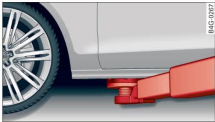 AUDI A6 C7 (2016) - Levage du vehicule avec pont escalateur d'atelier ou un cric roulant - 1