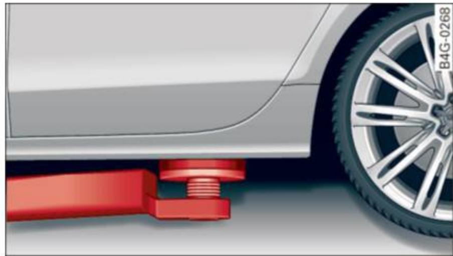 AUDI A6 C7 (2016) - Levage du vehicule avec pont escalateur d'atelier ou un cric roulant - 2