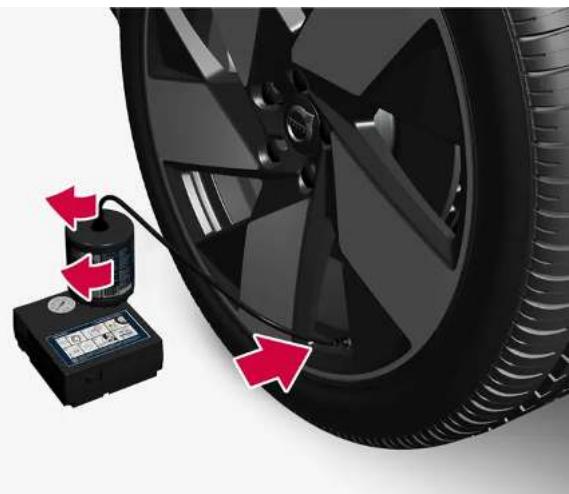 VOLVO XC40 Hybride (2024) - Utiliser le kit de réparation de crevaison - 1