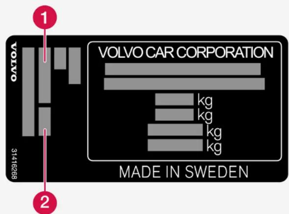 VOLVO XC40 Hybride (2024) - Code couleur - 1