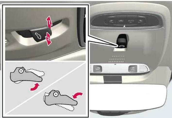 VOLVO XC40 Hybride (2024) - Mettre le toit panoramique en position de ventilation avec la commande au plafond - 1