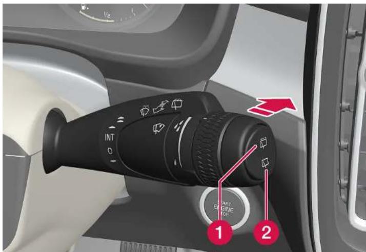 VOLVO XC40 Hybride (2024) - Activer l'essuie-glace et le lave-glace arrêté - 1