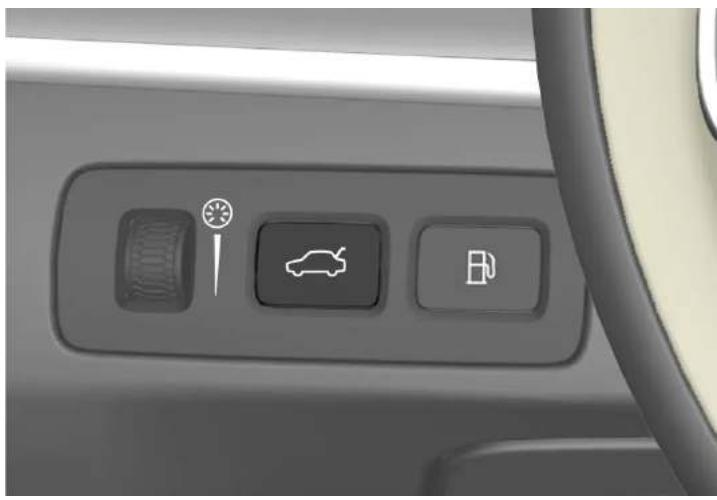 VOLVO XC40 Hybride (2024) - Déverrouiller le hayon de l'intérieur de la voiture - 1