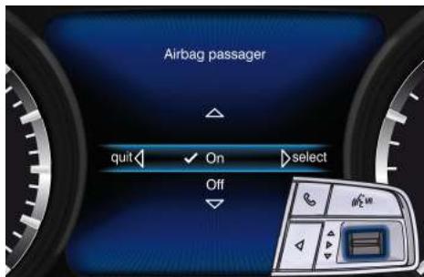 Maserati Levante - Déactivation de l'airbag passager (si prévue) - 1