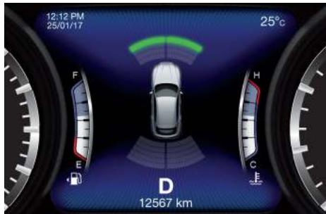 Maserati Levante - Affichage des messages d'rapidissement du système d'aide au stationnement - 1