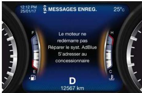 Maserati Levante - Messages à propos du système d'injection AdBlue (Diesel uniquement) - 1