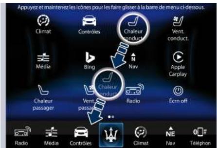 Maserati Levante - Personnalisation de la barre de menu principal - 1