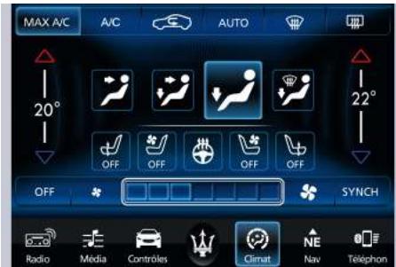 Maserati Levante - Commandes de la climatisation bi-zone - 1
