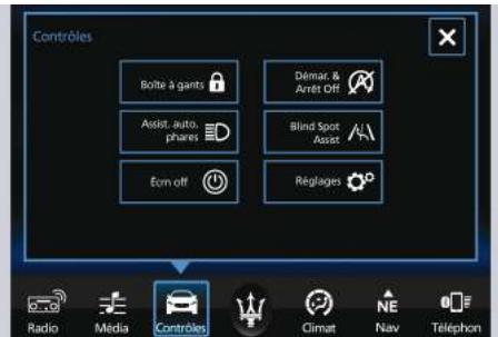 Maserati Levante - Écran « Commandes » du MTC+ - 1