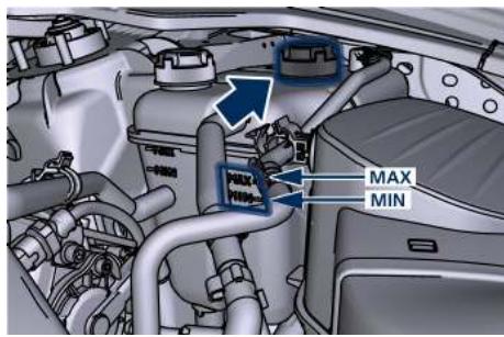 Maserati Levante - Contrôle du niveau de liquide de refroidissement moteur - Moteurs essence - 1