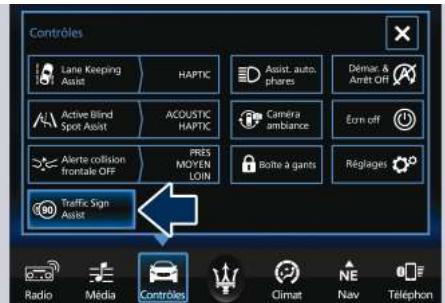 Maserati Levante - Configuration et surveillance des panneaux routiers sur le tableau de bord - 1