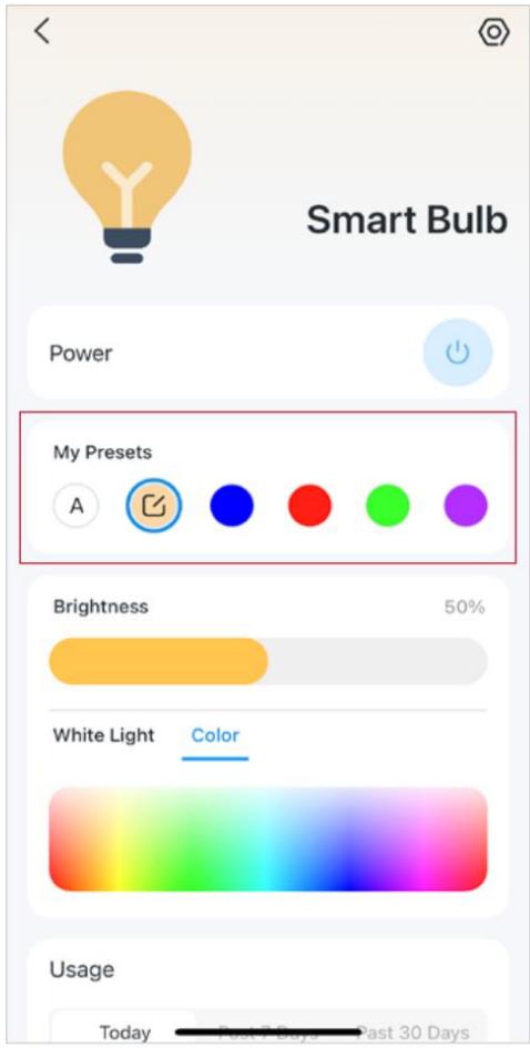 TP-LINK Ampoule WIFI Connectée - Définir les prêrglages - 1