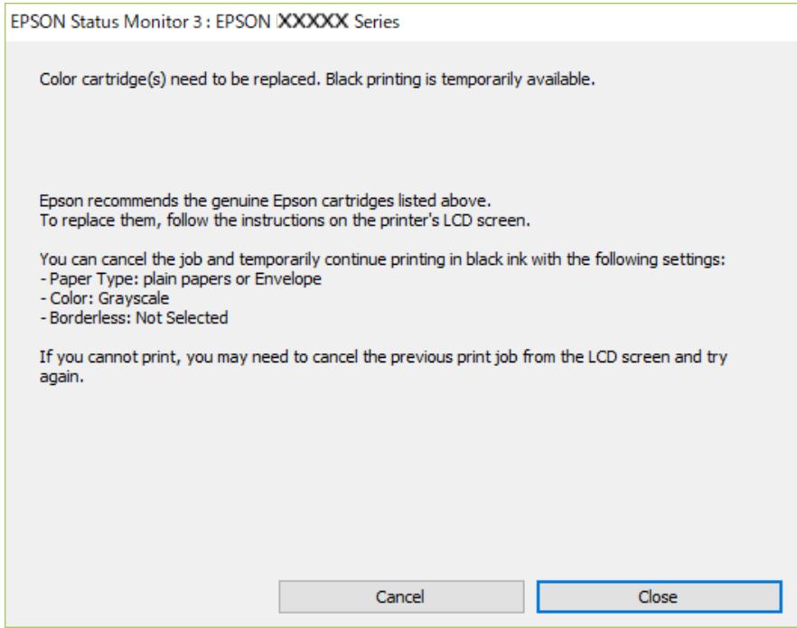 EPSON WF-2950DWF - Continuer temporairement à imprimer avec de l'encre noire uniquement (Windows) - 2
