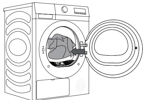 HISENSE DHQE800BW2 - DHQE800BB2 - DHQE800 - DHQE800BT2 - DHQE800U - DHQE800BB2 - DH1Q802BW2 - DHQE802U - CHARGEMENT DU SÉCHE-LINGE - 2