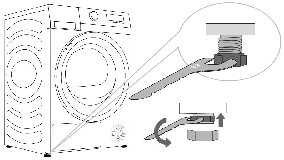 HISENSE DHQE800BW2 - DHQE800BB2 - DHQE800 - DHQE800BT2 - DHQE800U - DHQE800BB2 - DH1Q802BW2 - DHQE802U - PIEDS DE RÉGLAGE - 1