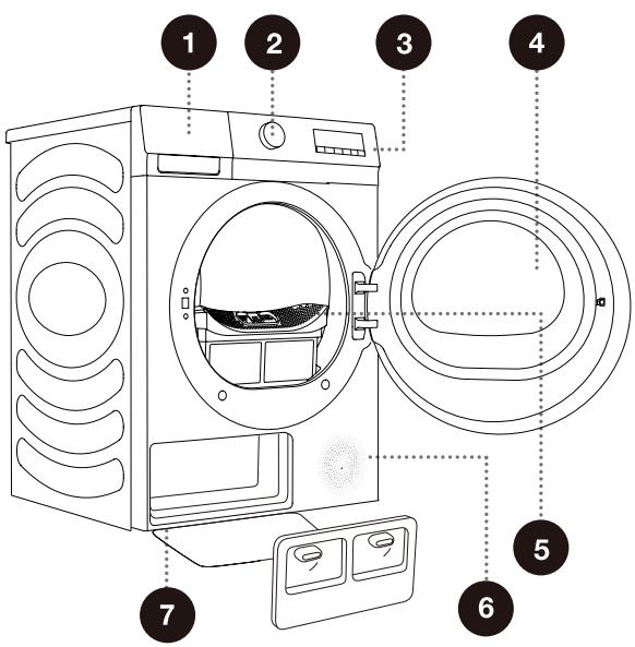 HISENSE DHQE800BW2 - DHQE800BB2 - DHQE800 - DHQE800BT2 - DHQE800U - DHQE800BB2 - DH1Q802BW2 - DHQE802U - PARTIE AVANT - 1