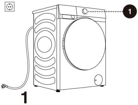 HISENSE WF5S1243BW - OUVERTURE MANUELLE DE LA PORTE EN CAS DE COUPURE DE COURANT - EN CAS DE PAUSE DU PROGRAMME - 1