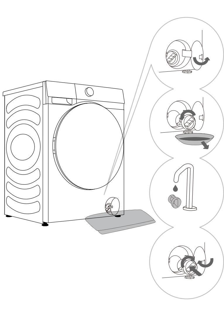 HISENSE WF5S1243BW - NETTOYAGE DU FILTRE DE LA POMPE - 1